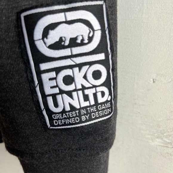 Ecko full zip Hoodie jacket men’s Small dark Gray with front logo, front pockets - Picture 7 of 9